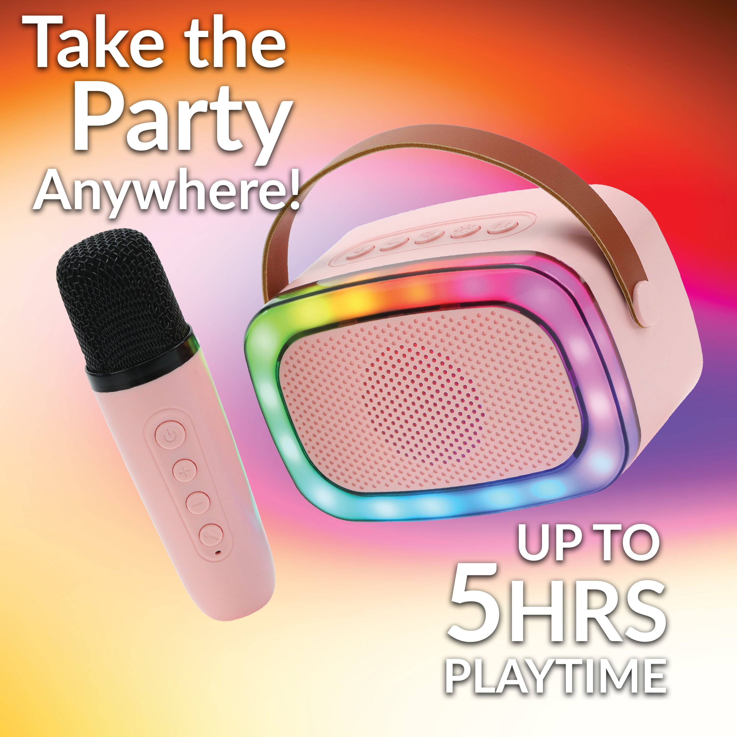 Mini Karaoke Bluetooth® Speaker with Wireless Microphone
